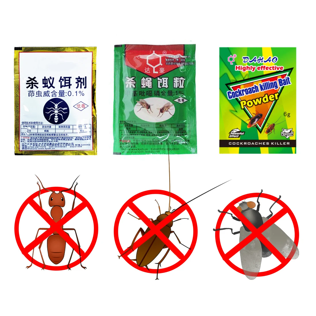 20 Bags Effective Kill House Fly Ant Cockroach Roach Bait Lure