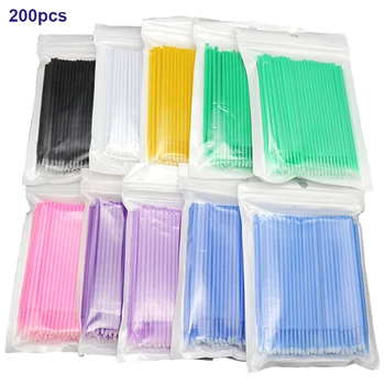 

200Pcs Disposable Micro eyelash Brush Eyelashes Extension Individual Lash Removing Swab Micro Brush For Eyelash Extension Tools