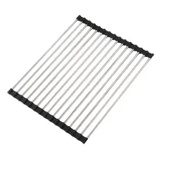 304 Stainless Steel Drain Stand Telescopic Sink Rack Kitchen Cleaning Fruit Vegetable Shelf Basket Fruit Vegetable Rack