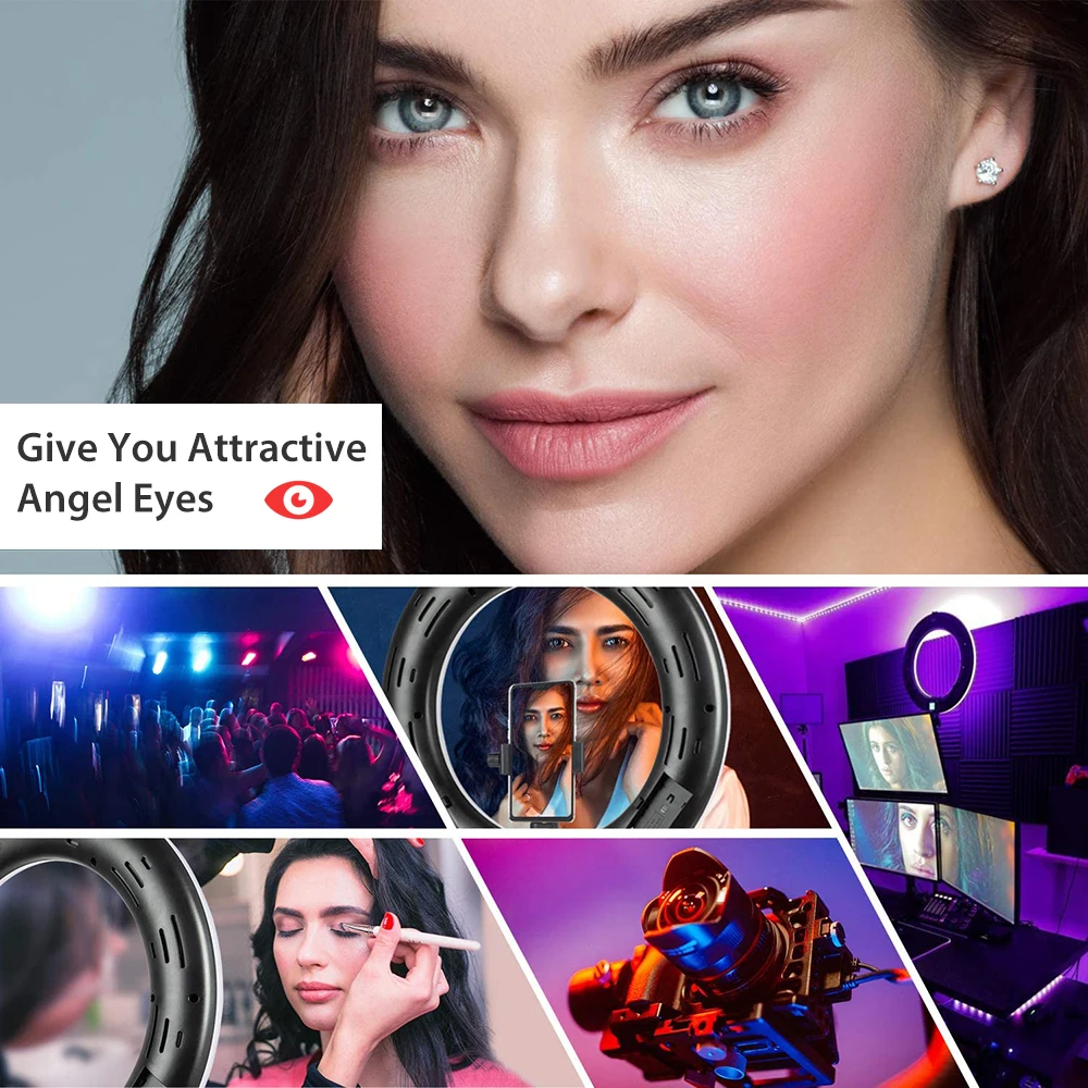 18inch 45cm RGB Selfie LED Ring Light Tripod Phone