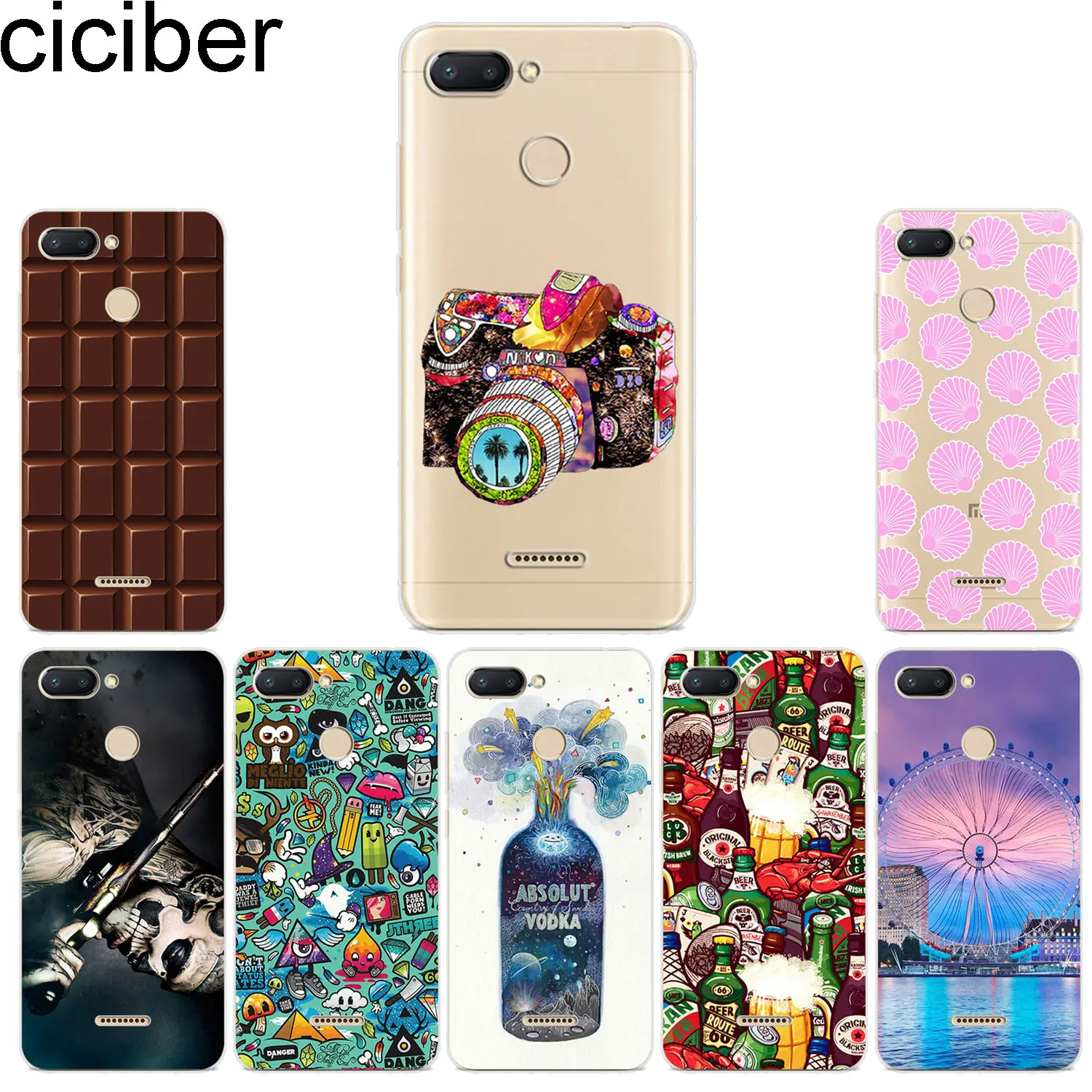 ciciber Phone Case for Xiaomi Redmi Note 7 6 5 5A 4 4X 3 Pro Soft TPU Cover S2 5Plus 6A 4A 3S Y1 Lite 6Pro Chocolate |