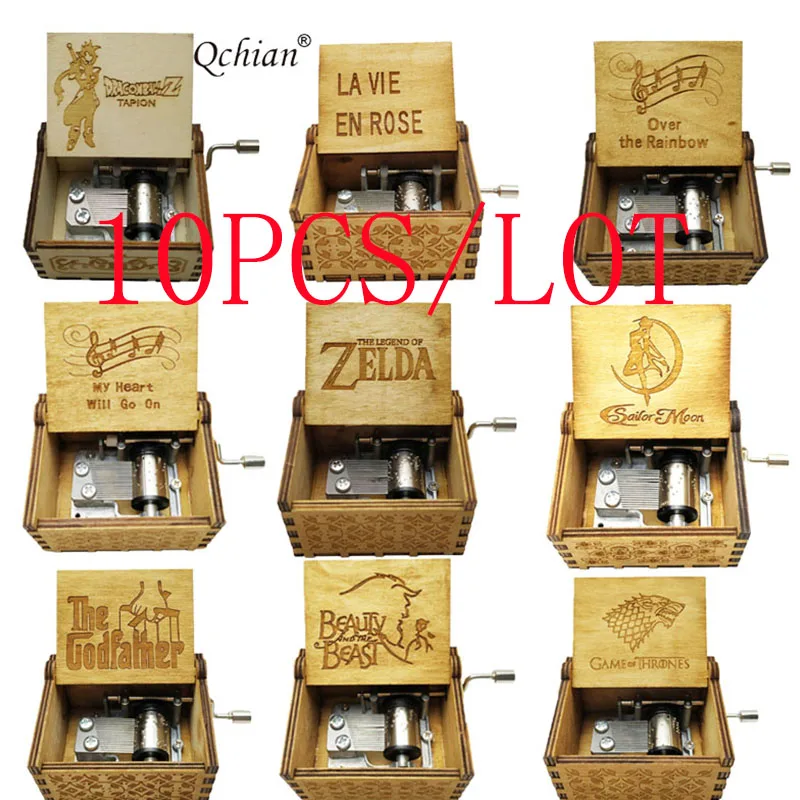 

10pcs/ Music Box Beauty and the Beast Dragon ball To my son daughter Game of Thrones Music Box Birthday Christmas Present Gift