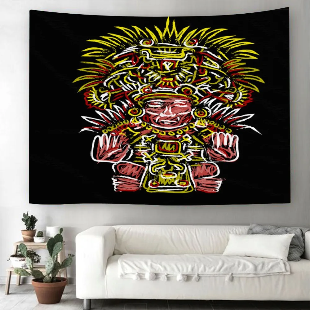 

Indian Maya Tapestry 3D Print Ancient Civilization Wall Hanging For Living Room Wall Carpets Home Decoration Wall Tapestry