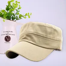 Унисекс Классическая винтажная простая Спортивная шляпа от солнца Регулируемая Военная шапка в кадетском стиле