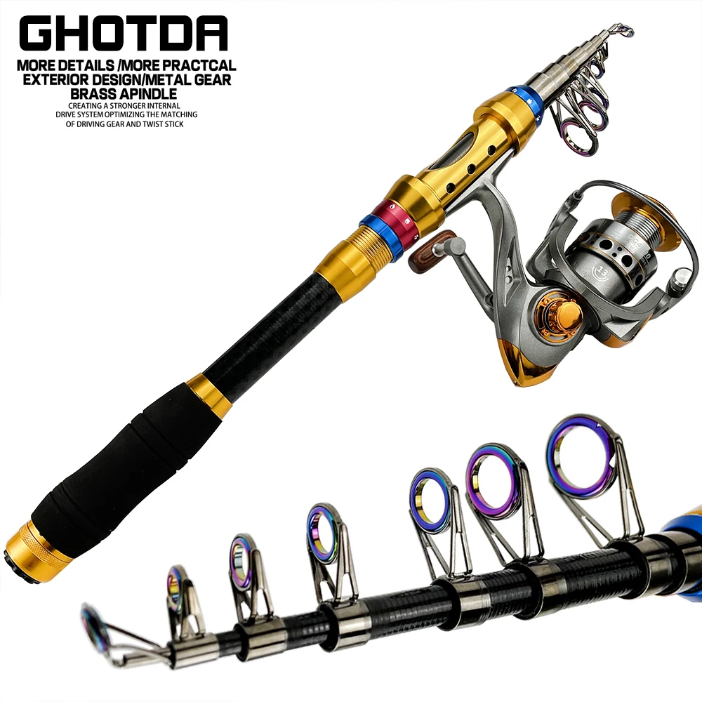 Superhard Short Fishing Rod Combo 1.8-3.6M Telescoppic Fishing Rod 13BB Spinning  Fishing Reel