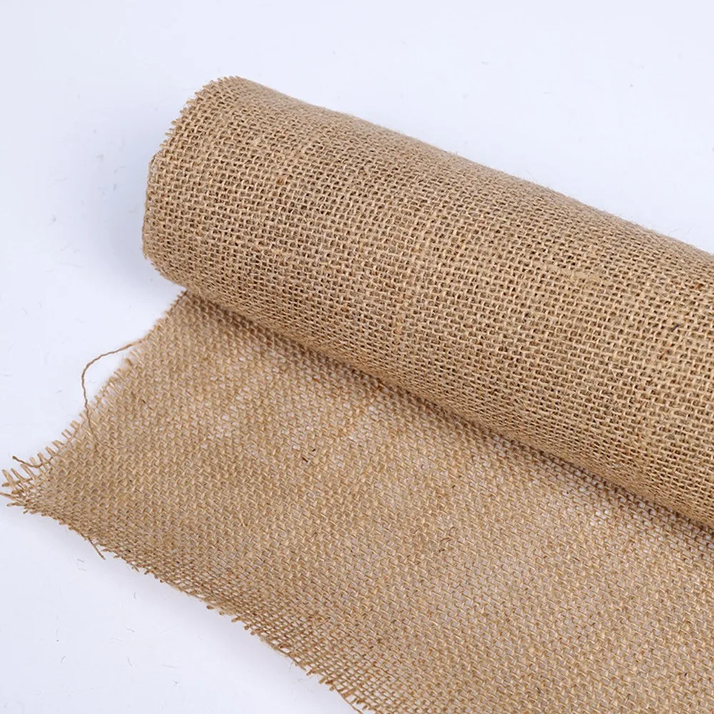 

Wedding Party Diy Decor Colorful Linen Roll Natural Burlap Tight-Weave Jute Burlap Fabric 1 Roll 50cmx3m