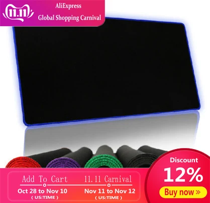 

1200*600*3mm XXL black gaming mouse pad large personality mouse pad thickening desk pad keyboard pad 4 color locking edge csgo