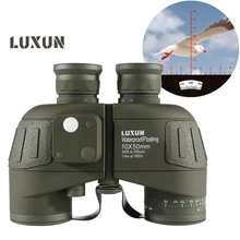 LUXUN 10x50 HD duże powiększenie lornetka wodoodporna z kompasem wojskowa myśliwska mocna lornetka