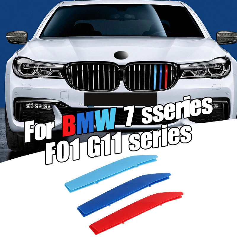 

Dropship 3pcs Car 3D M Styling Front Grille Trim Bumper Cover Strip Strips Stickers Cover for BMW 7 Series G11 F01