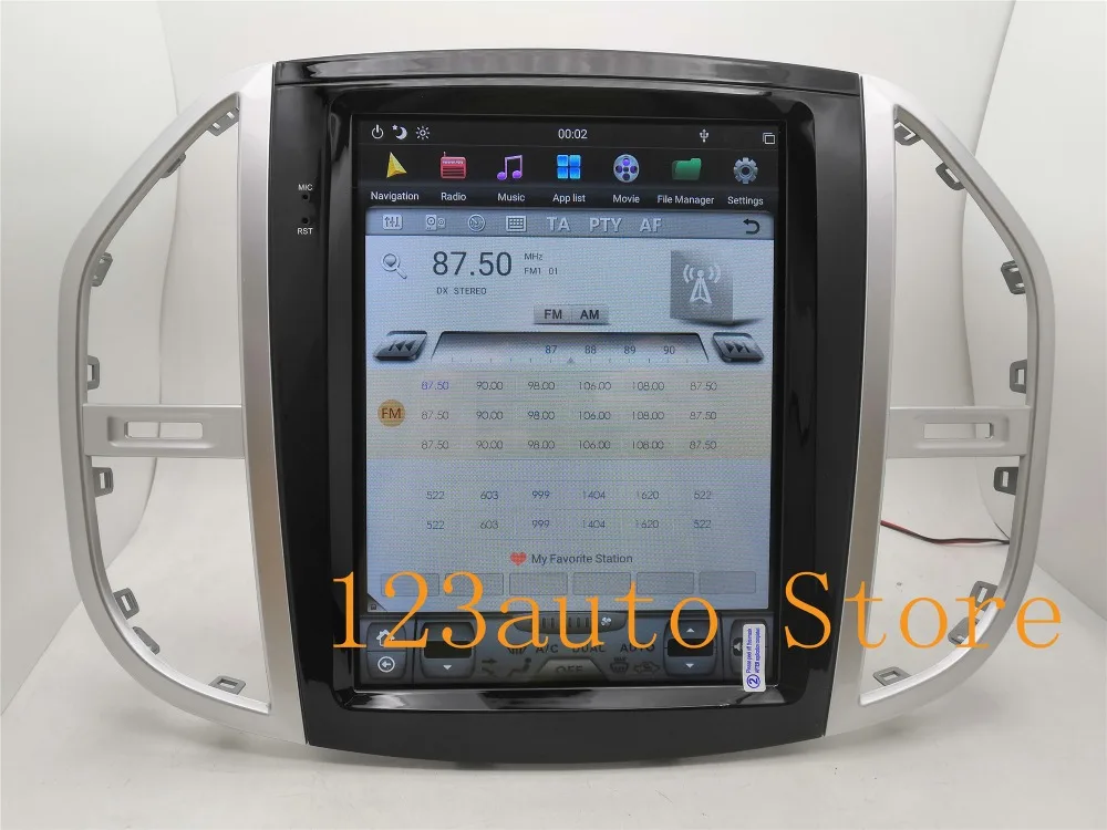 12,1 дюймов вертикальный Tesla стиль Android 8,1 автомобильный DVD gps плеер Авто Навигация радио для Benz mercedes VITO Metris