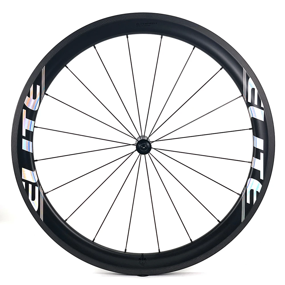 Elite 700c Carbon Fiber Wheelset 40mm 50mm Depth Bicycle Rim RA10 Ceramic Bearing Hub Carbon Wheels Bicycle Road Cycling BWA