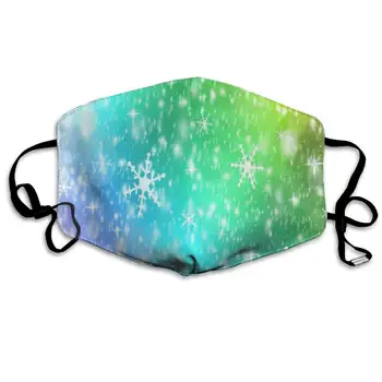 

Face Mask Abstract Winter Christmas Rainbow Bright Inspiring Cycling Half Face Earloop Face Mask for Men