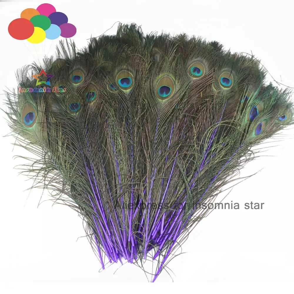 Deep purple Peacock Feathers 16-18 inches Long 40-45cm 100 pieces per pack