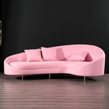 

U-BEST 4-star 3 star for apartments lobby couch livingroom sofas moon shape design hotel sofa