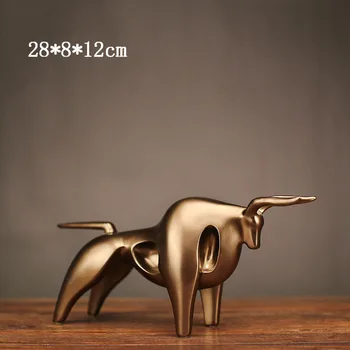 

Modern Abstract Resin Gold Fortune Cow Statue Ornaments Crafts Home Decor Accessories Gifts Living Room or Bedroom Decoration