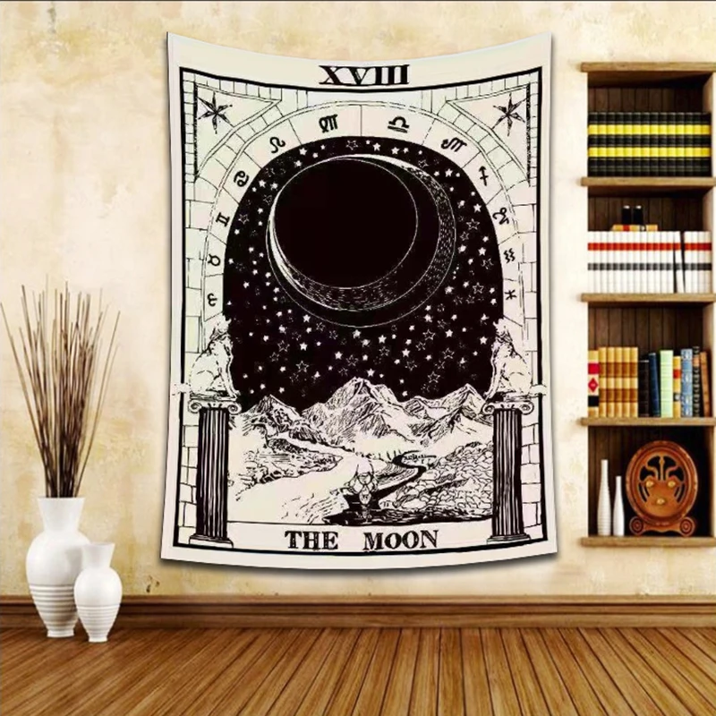 Астрология звезда Солнце гобелен с Луной настенный богемский пляжный коврик Печатный узор гобелен тонкое одеяло йога коврик-шарф домашний декор - Color: 2