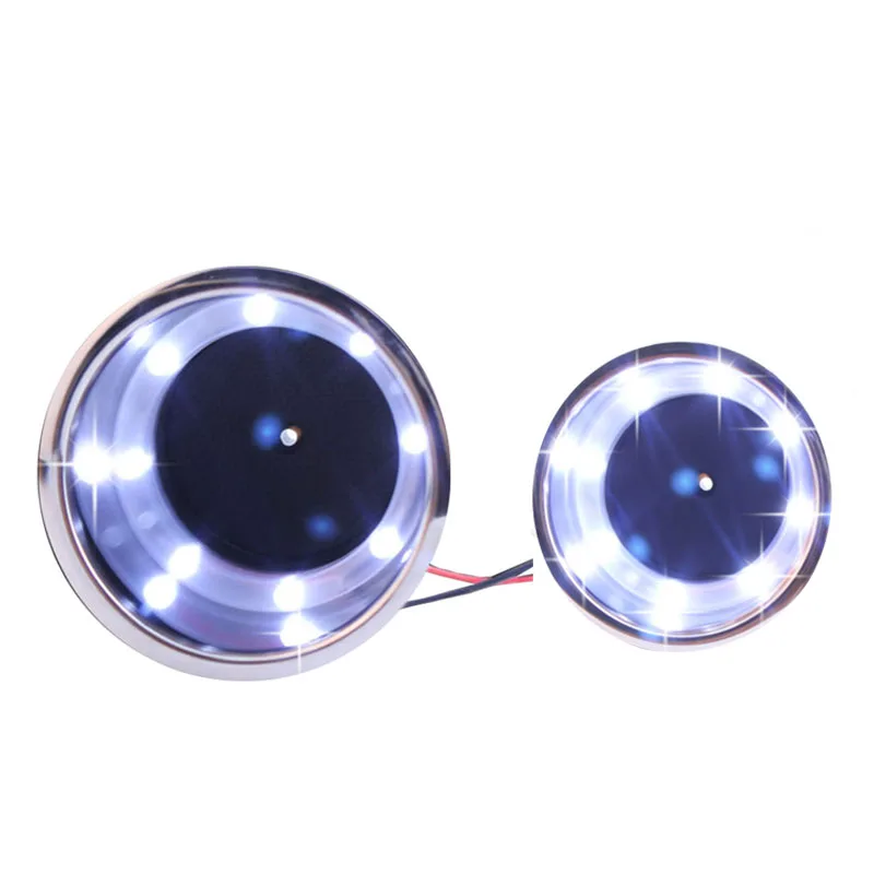 ISURE MARINE 2Pcs Stainless Steel Cup Drink Holder White LED Built-in For Boat Truck RV