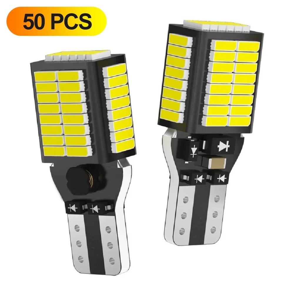 

50PCS 1600LM T15 W16W 921 912 T16 902 LED Bulbs High Power 54 4014SMD Super Bright Replace For Car Reversing Light White 12V 24V