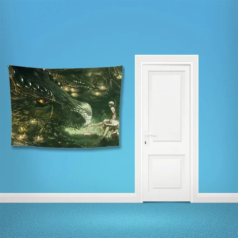 Polyester Fabric Poster Wallpaper Trippy Art Wall Hanging Tapestry Decorations Bedroom Living Room Dorm | Дом и сад
