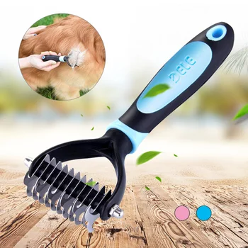 

Pet Hair Removal Comb for Dog Cat Detangler Fur Trimming Dematting Deshedding Brush Grooming Tool For matted Long Hair Curly Pet