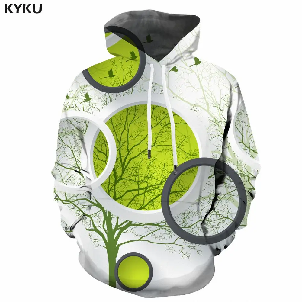 

KYKU Brand Christmas Tree Sweatshirts men Art Hooded Casual Harajuku Hoody Anime Unisex Streetwear Winter Fashion High Quality
