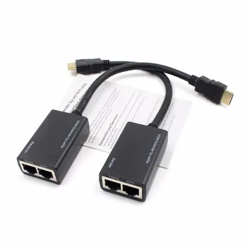 

1080p HDMI Over RJ45 CAT5e CAT6 UTP LAN Ethernet Balun Extender Repeater Network Extension Amplifier dropshipping hot