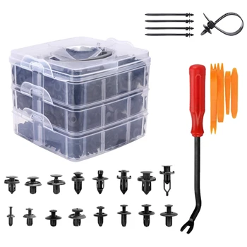 

635pcs Plastic Car Clips Rivets Fastener Fenders Multi Function Push Pin Clips Color Random