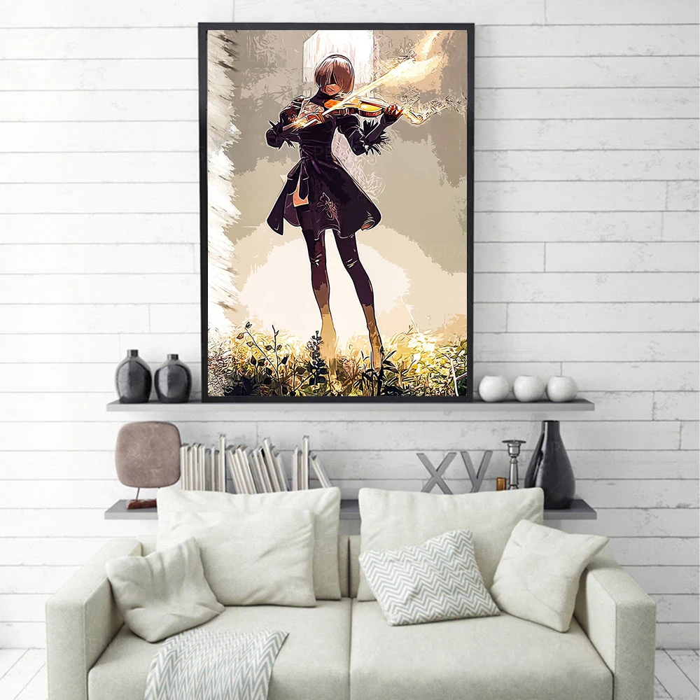 Nier Automata anime Canvas Wall Poster  Nier automata, Automata, Anime  drawings