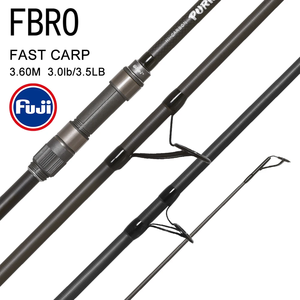 

FBRO Purista Carp Fishing Rod Carbon Fiber Fuji Spinning Rod Pesca 3.5 3.0lb Power 40-160g 3.60m Hard Pole Surf Ro