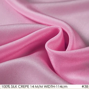 

SILK CREPE DE CHINE 114cm width 14momme/100% Pure Mulberry Silk Fabric/Batik Painting and Wedding Dress Fabric Peach Pink NO38