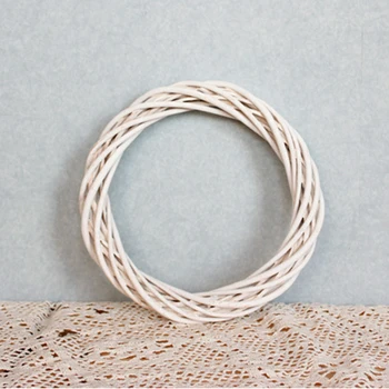 

10/20/30cm Rattan Ring Christmas White Wreath Garland Wedding Decoration