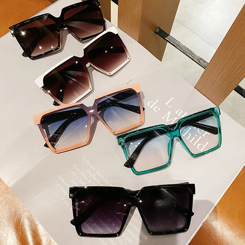 Women's Glasses 2022 new female sunglasses creative big box net red glasses European and American trendy sunglasses purple sunglasses