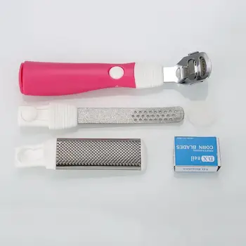

Foot Callus Shaver Heel Hard Skin Remover Hand Feet Pedicure Razor Tool Shavers Stainless Steel Handle 10 Blades Foot Care Tool