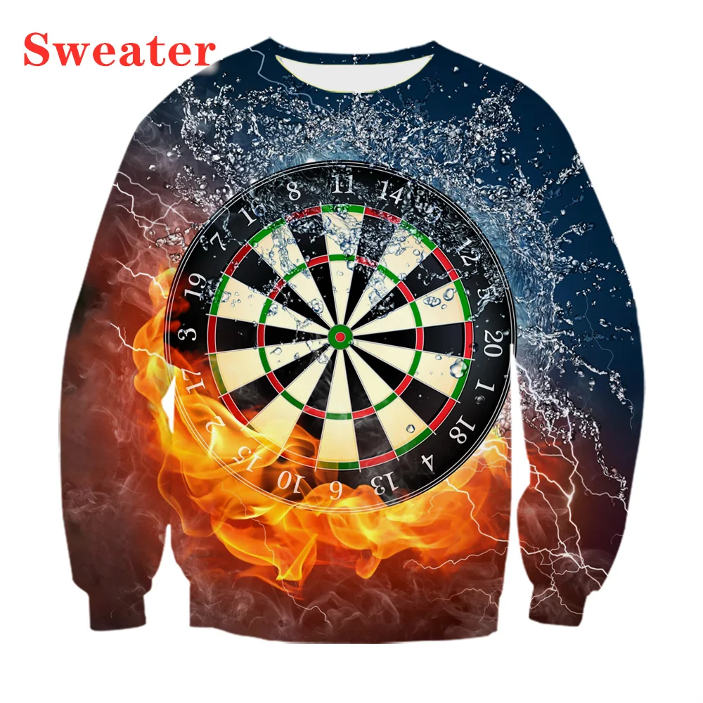 New 3D Print Darts Throw Game Graphic Fashion Men Women Tracksuits Crewneck Hip Hop sweater Plus Size S-7XL harajuku