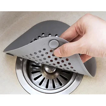

Hot Bathroom Shower Square Drain Cover TPR Sink Drain Filter Flat Drain Cover Silicone Plug Kitchen Drain Filter #