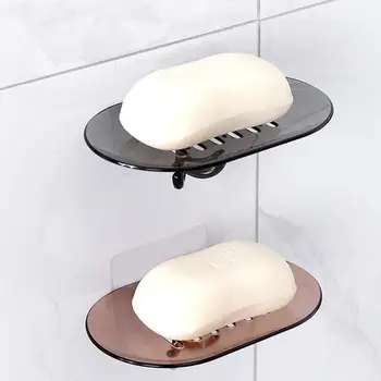 

Punch-free Strong Sucker Soap Box Dishes Drain Holder Plate Tray Bathroom Suction Cup Wall Hanging Storage Rack Shower Soap Tool