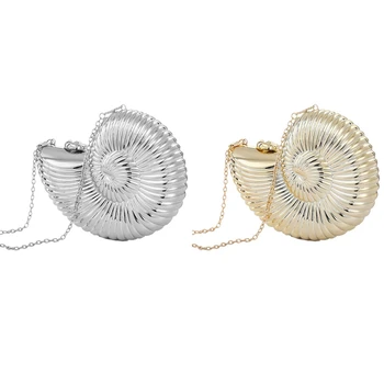 

2Pcs Fashion Evening Clutch Women Chain Sling Shell Bags Party Wedding Crossbody Bags for Women Small Cute Purse Clutches(Gold&S