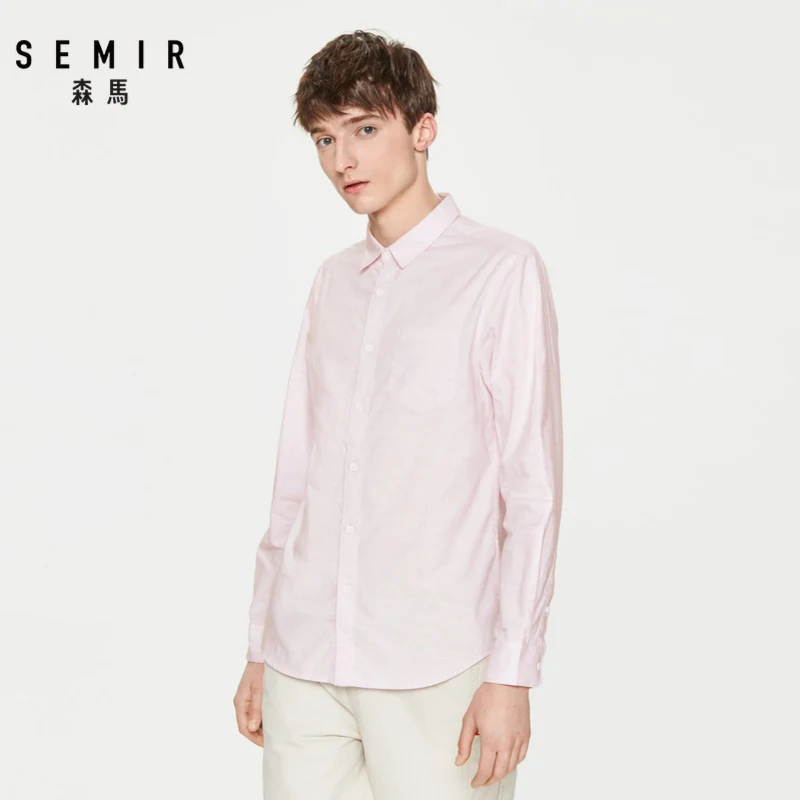 Весна 2020 новые хлопковые рубашки SEMIR с длинным рукавом Мужская Красивая Осенняя