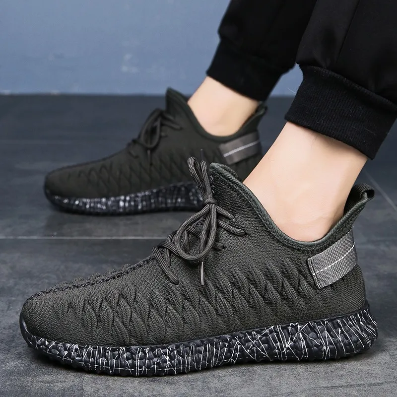 

2019 New Style Coconut Shoes Men's Scale Fly Woven Trendy Shoes Breathable Mesh Sporty Men's Casual Shoes Summer