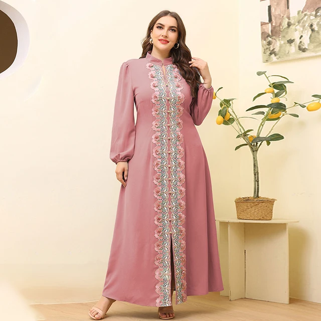 TOLEEN Women Plus Size Large Maxi Dresses 2022 Evening Party Elegant Blue Pink Slim Matching Waist Long Muslim Festival Clothing 6