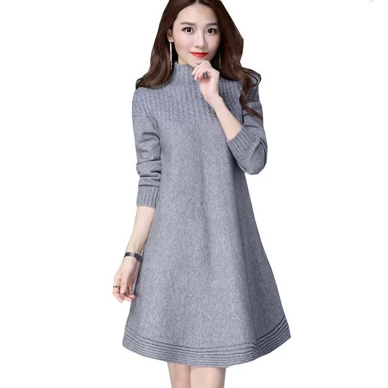 

Vestidos Vadim Herfst Winter Plus size Wool Women's dresses Fat loose cashmere Femme Used dresses Party Dress Black Friday
