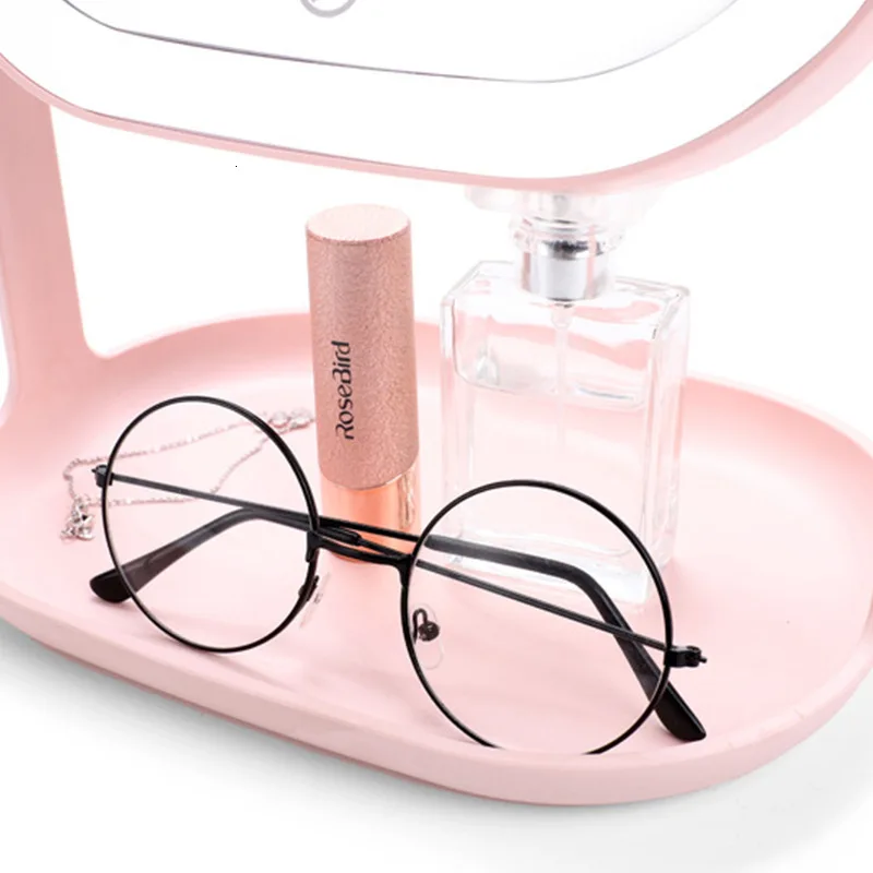 Pink Dresser Double-sided makeup mirror with lights 360 degrees rotating LED beauty mirror Usb Power Storage Dimming mirror Pink Dresser Double-sided makeup mirror with lights 360 degrees rotating LED beauty mirror Usb Power Storage Dimming mirror