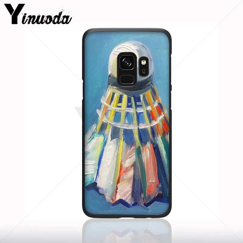 Case untuk Galaxy S9 Olahraga Bulutangkis Hitam Lembut Ponsel Case untuk Samsung Galaxy S10plus S9 S8plus S10e A50 A70 A10 ponsel