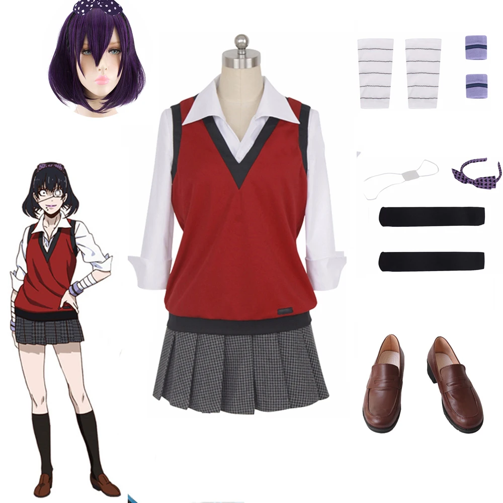 Аниме Kakegurui компульсивный игрок мидари Икисима косплей костюм японская школьная