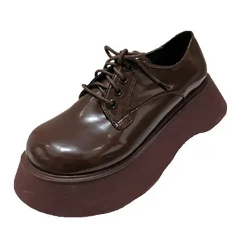 

2020 new Harajuku style, British fashion, cool, thick-soled platform, big-toed leather shoes, thinner and taller casual shoes wo