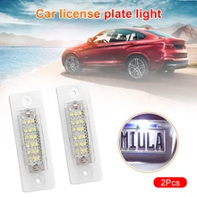 

12V LED License Plate Lamp Light Error Free for Jetta MK5 T5 Passat 3C Caddy Touran Golf Plus Car Styling 2PCS White LED Light