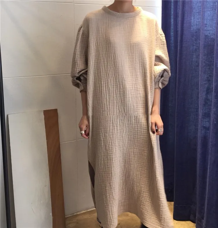 

Women Autumn Long Dress Elegant Long Sleeve Split Straight Loose Vestidos Elegant Ropa Mujer Plus Size Jurken Pullover