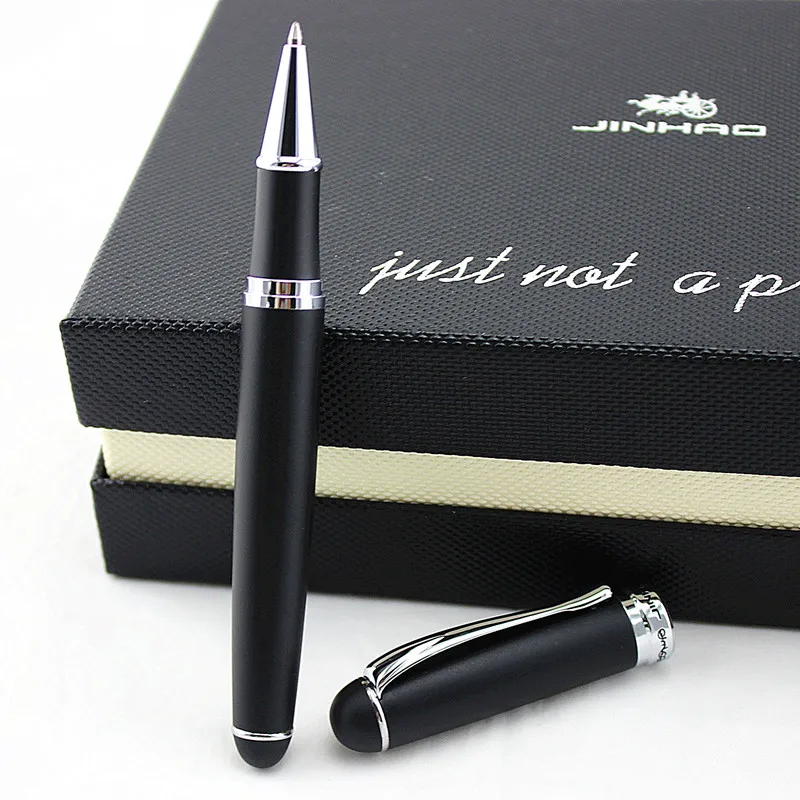Высококачественная ручка Jinhao X750 матовый черный лучший металлический шариковый валик Роскошные школьные офисные гелевые чернила для ручек черный стержень