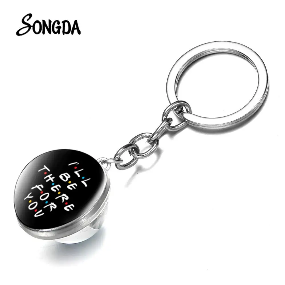 Друзей ТВ показать брелоки 25th Юбилей серии с забавным рисунком Стекло кабошон