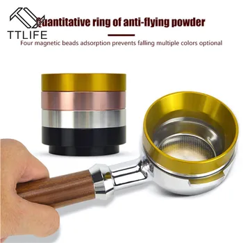

TTLIFE 51/58mm Stainless Steel Intelligent Dosing Ring Brewing Bowl Coffee Powder For Espresso Barista Funnel Portafilter